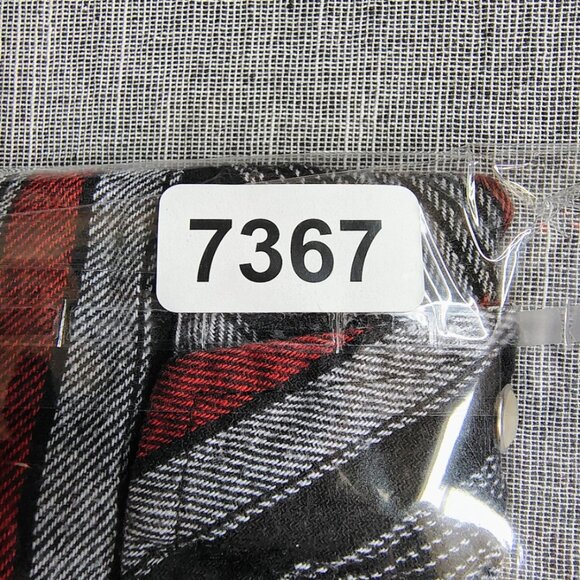 VINTAGE Wrangler Flannel Shirt Size XLT Red Black Striped Long Sleeve Pearl Snap - Picture 10 of 11